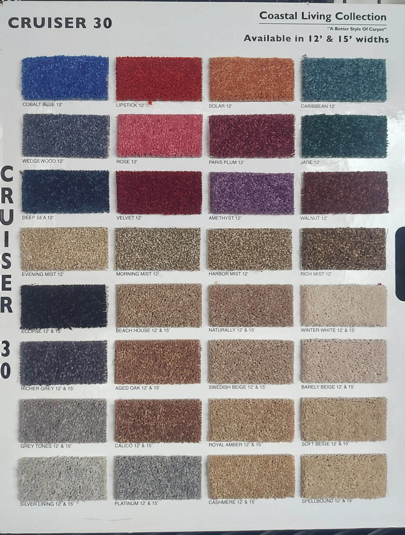 Cruiser 30 · Carpet · Northwood · Coastal Living · flooring sample photo · Floor World Ephrata PA