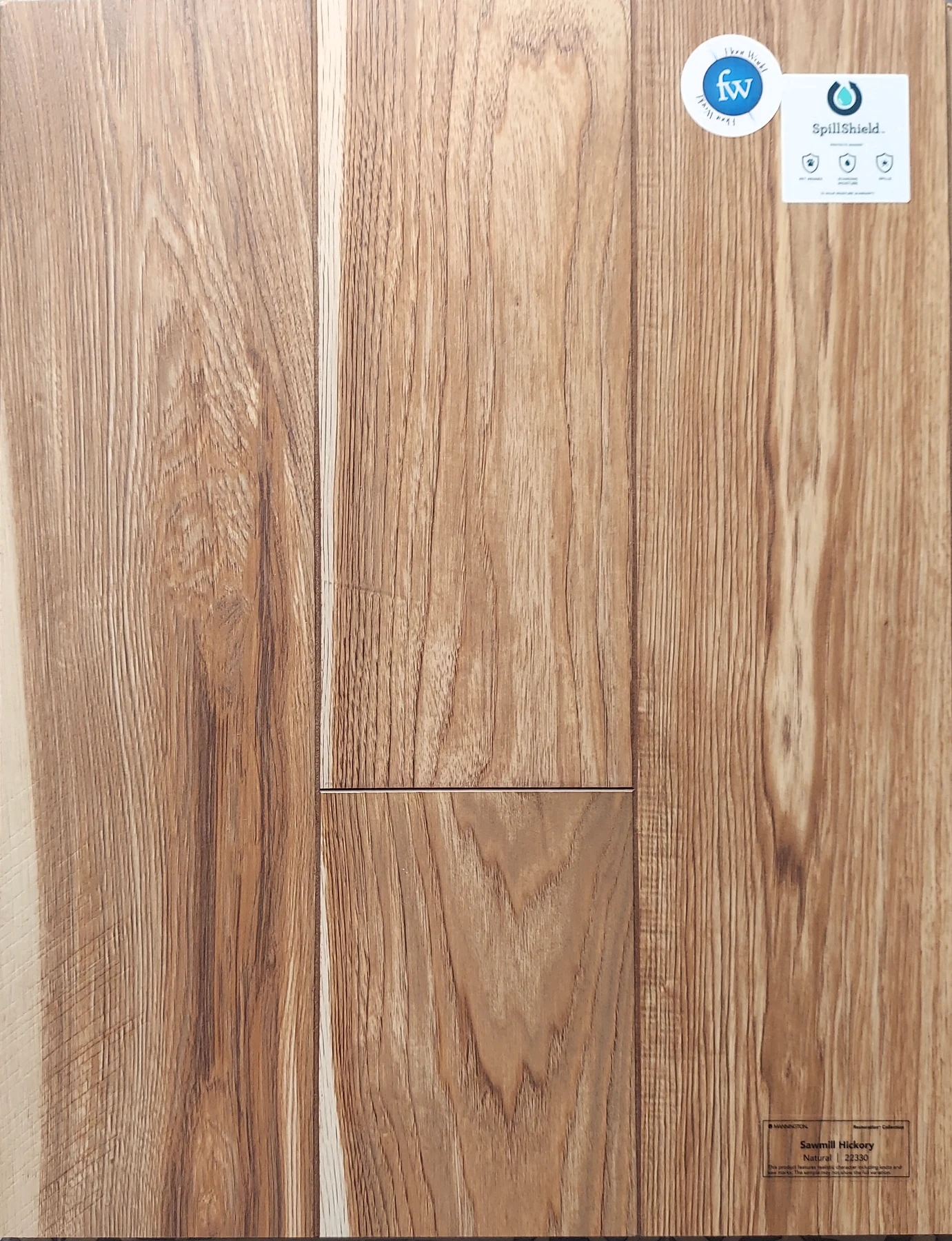Natural Sawmill Hickory · Laminate · Mannington · Restorations · flooring sample photo · Floor World Ephrata PA