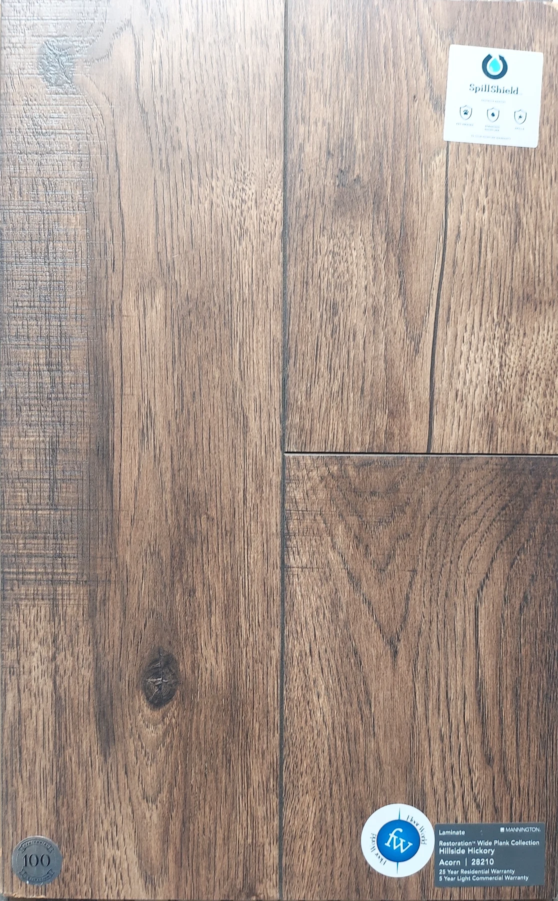 Acorn Hillside Hickory · Laminate · Mannington · Restorations · flooring sample photo · Floor World Ephrata PA