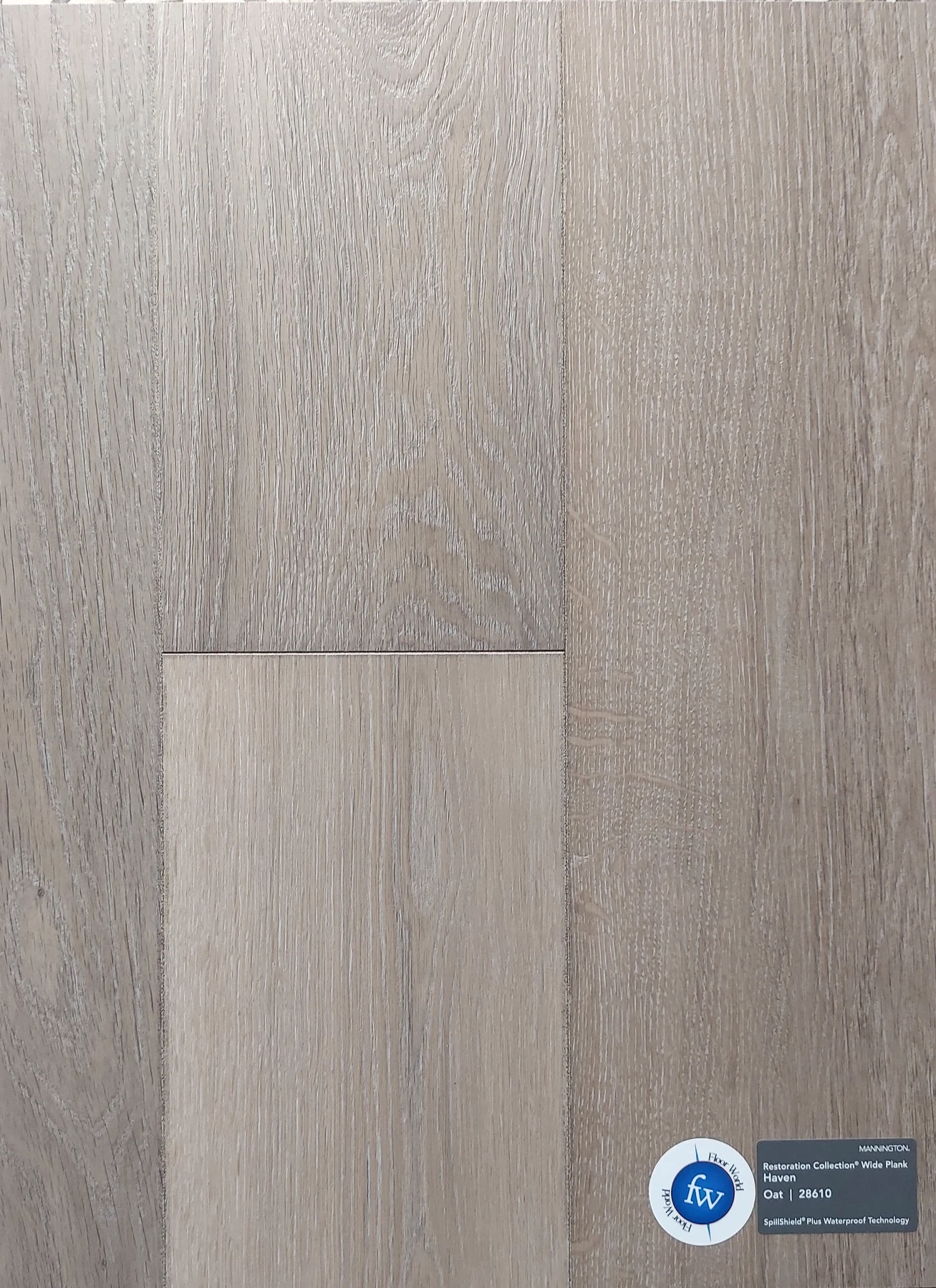 Oat Haven · Laminate · Mannington · Restorations · flooring sample photo · Floor World Ephrata PA