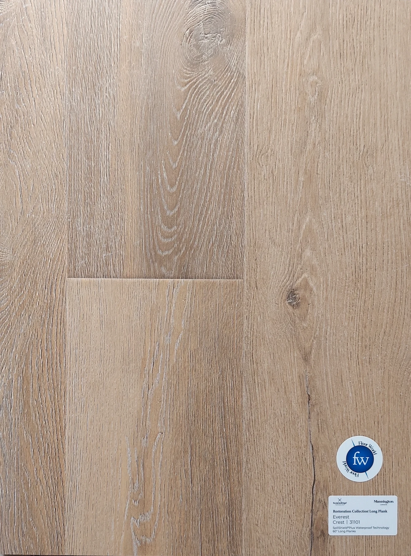 Crest Everest · Laminate · Mannington · Restorations · flooring sample photo · Floor World Ephrata PA