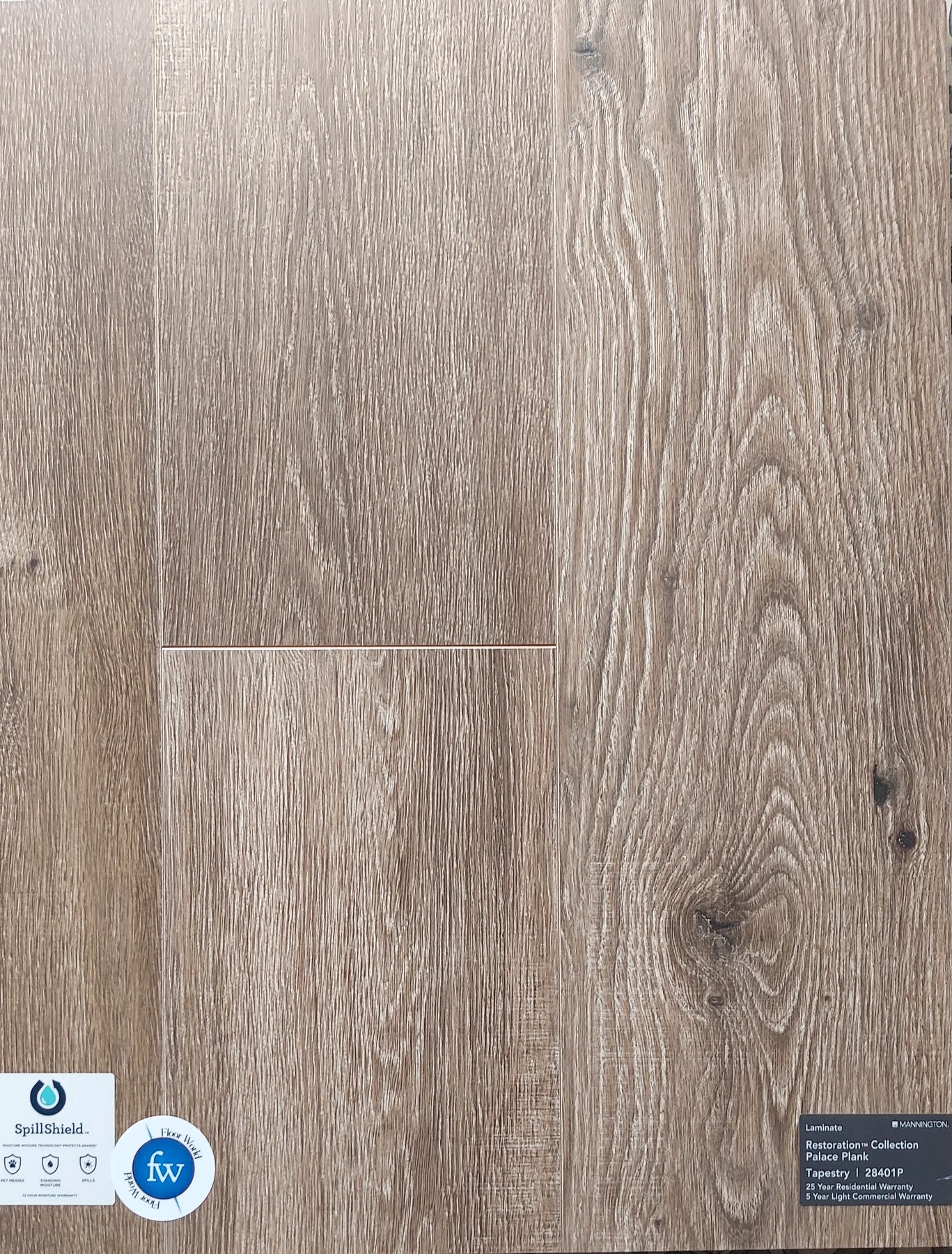 Tapestry Palace Plank · Laminate · Mannington · Restorations · flooring sample photo · Floor World Ephrata PA