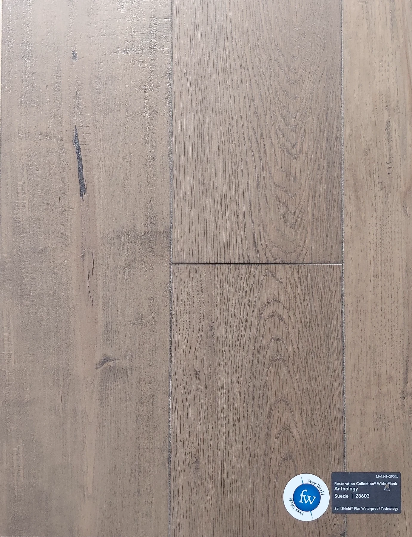 Suede Anthology · Laminate · Mannington · Restorations · flooring sample photo · Floor World Ephrata PA