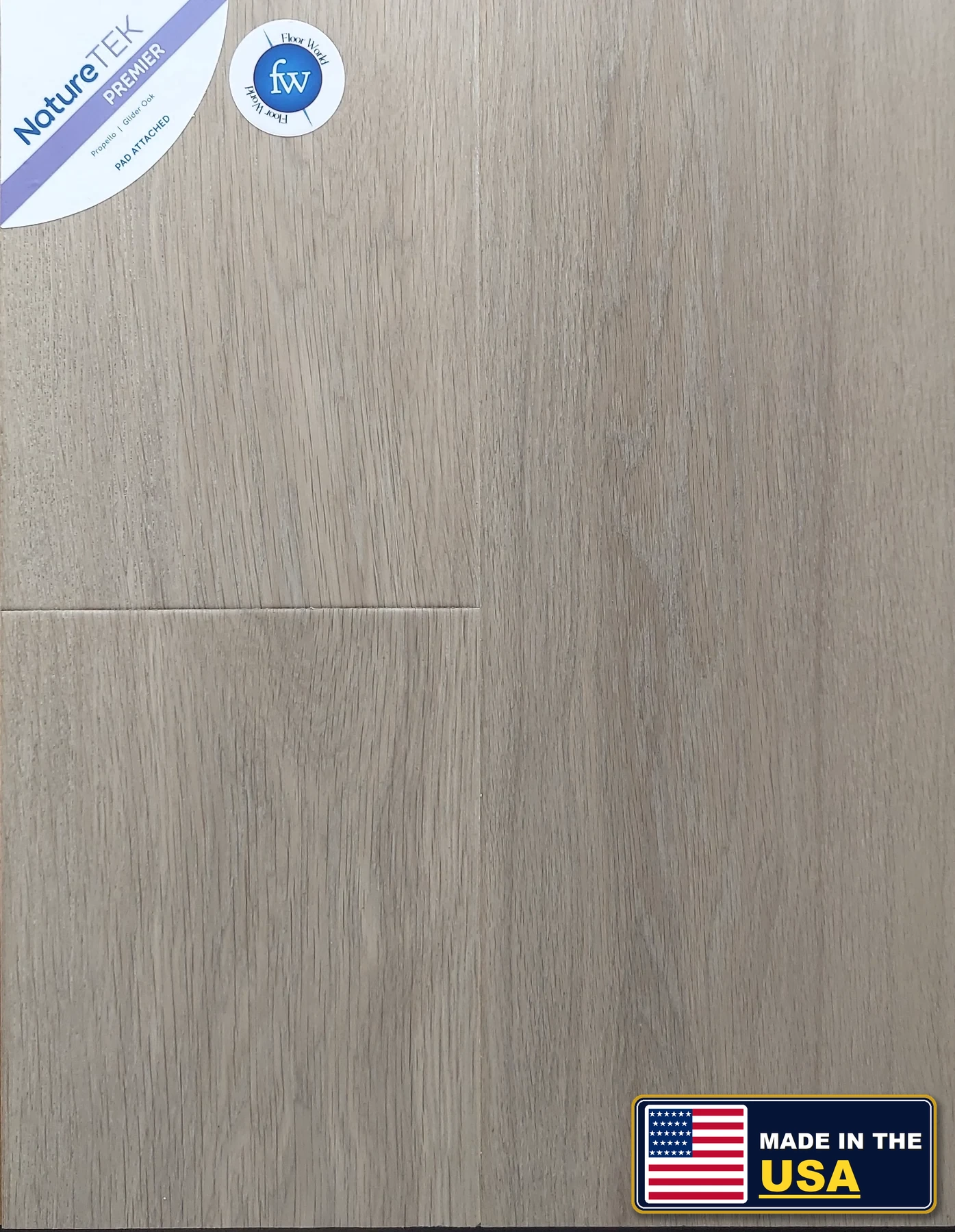 Glider Oak Propello · Laminate · Quick-Step · NatureTek · flooring sample photo · Floor World Ephrata PA