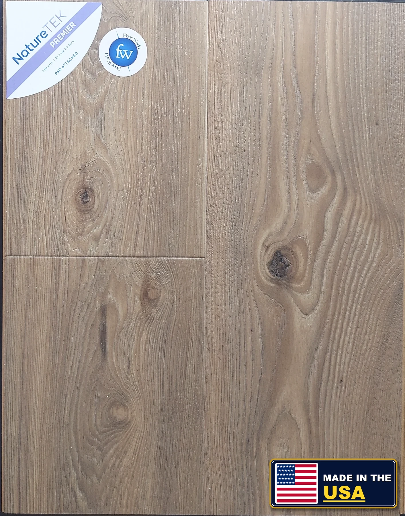 Eclipse Hickory Stellaris · Laminate · Quick-Step · NatureTek · flooring sample photo · Floor World Ephrata PA