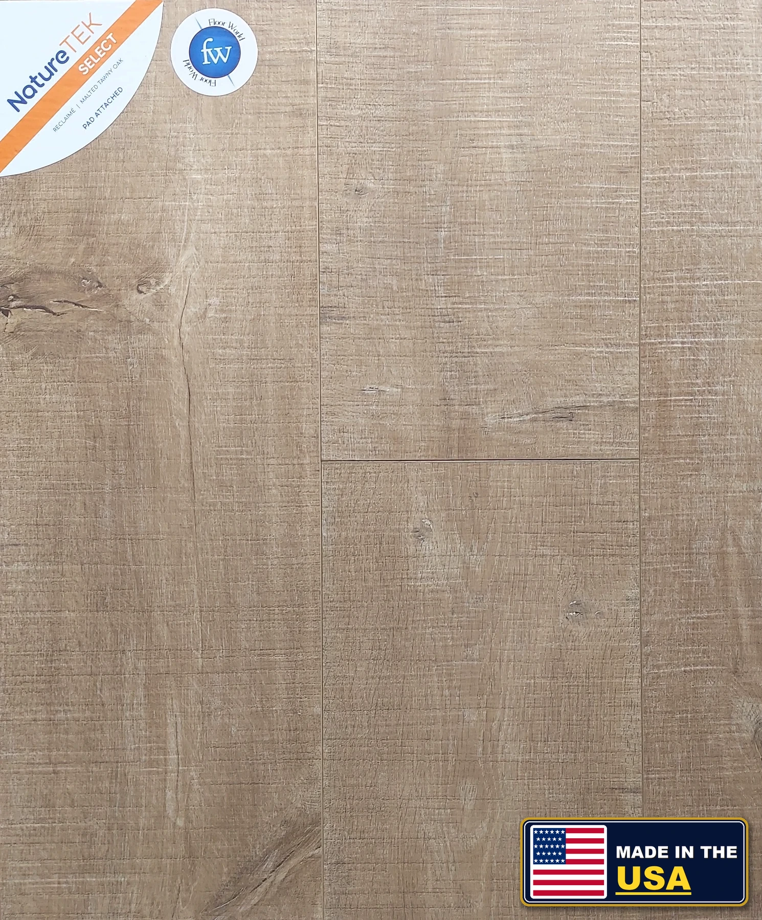 Malted Tawny Oak Reclaime · Laminate · Quick-Step · NatureTek · flooring sample photo · Floor World Ephrata PA
