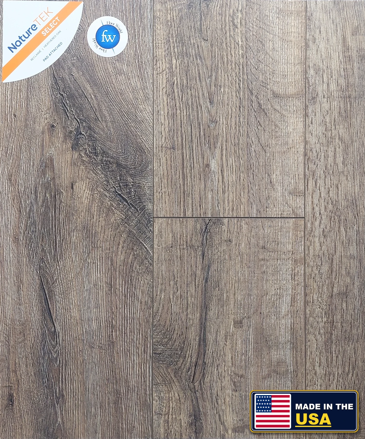 Heathered Oak Reclaime · Laminate · Quick-Step · NatureTek · flooring sample photo · Floor World Ephrata PA