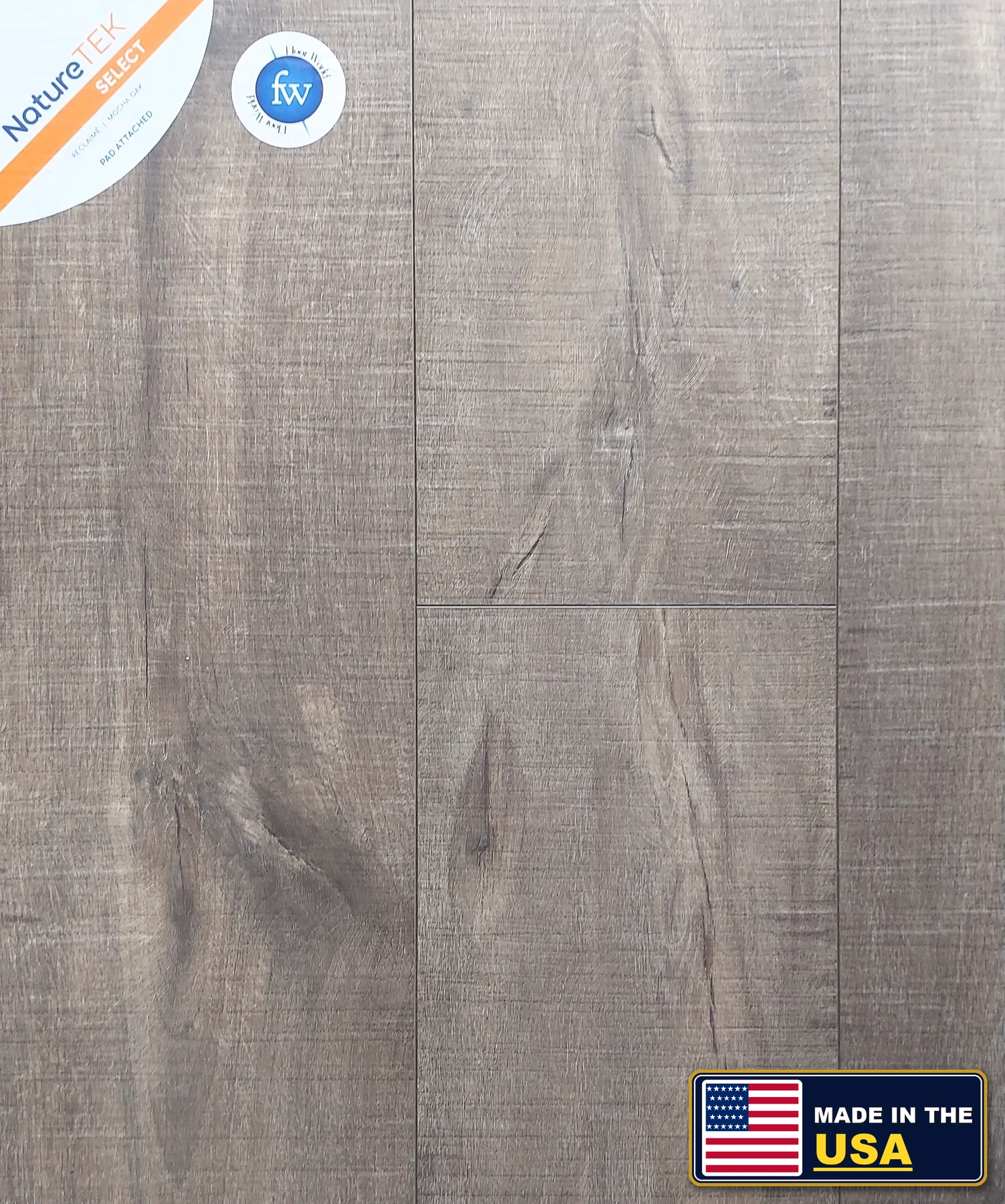 Mocha Oak Reclaime · Laminate · Quick-Step · NatureTek · flooring sample photo · Floor World Ephrata PA