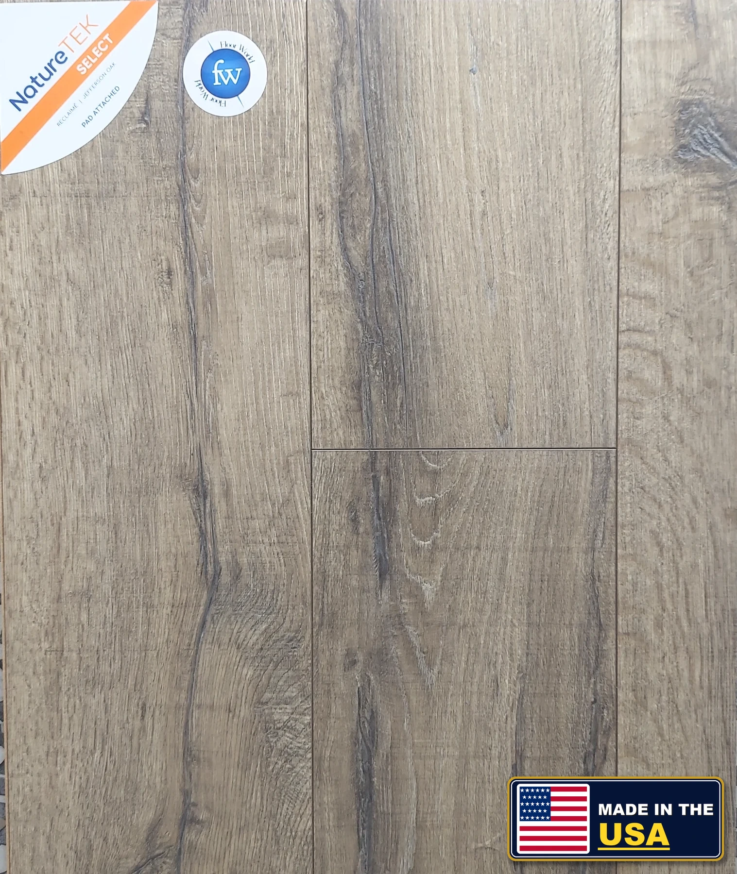 Jefferson Oak Reclaime · Laminate · Quick-Step · NatureTek · flooring sample photo · Floor World Ephrata PA