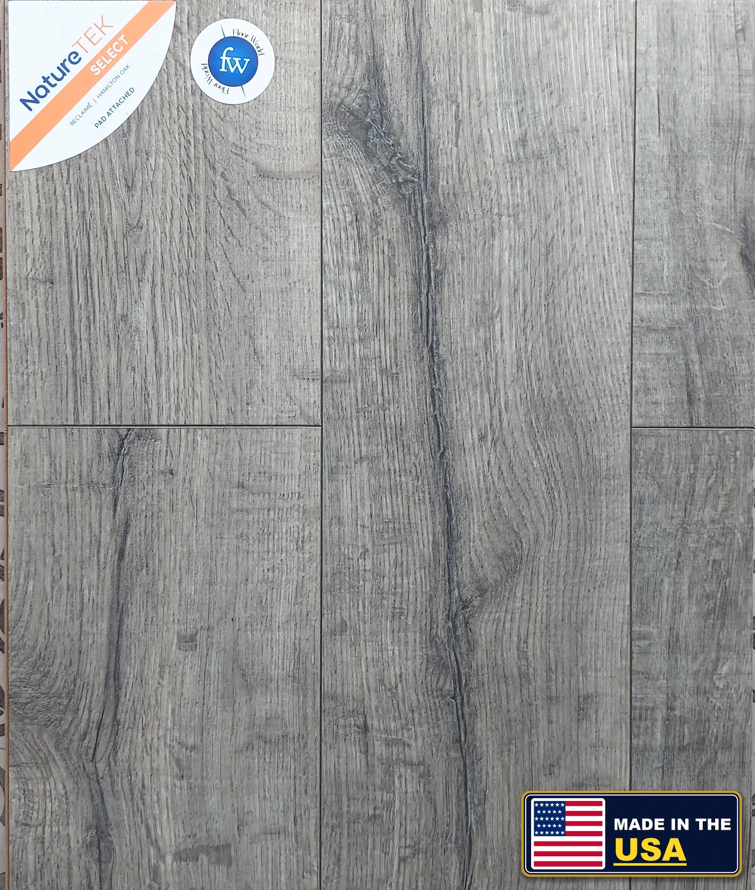 Hamilton Oak Reclaime · Laminate · Quick-Step · NatureTek · flooring sample photo · Floor World Ephrata PA