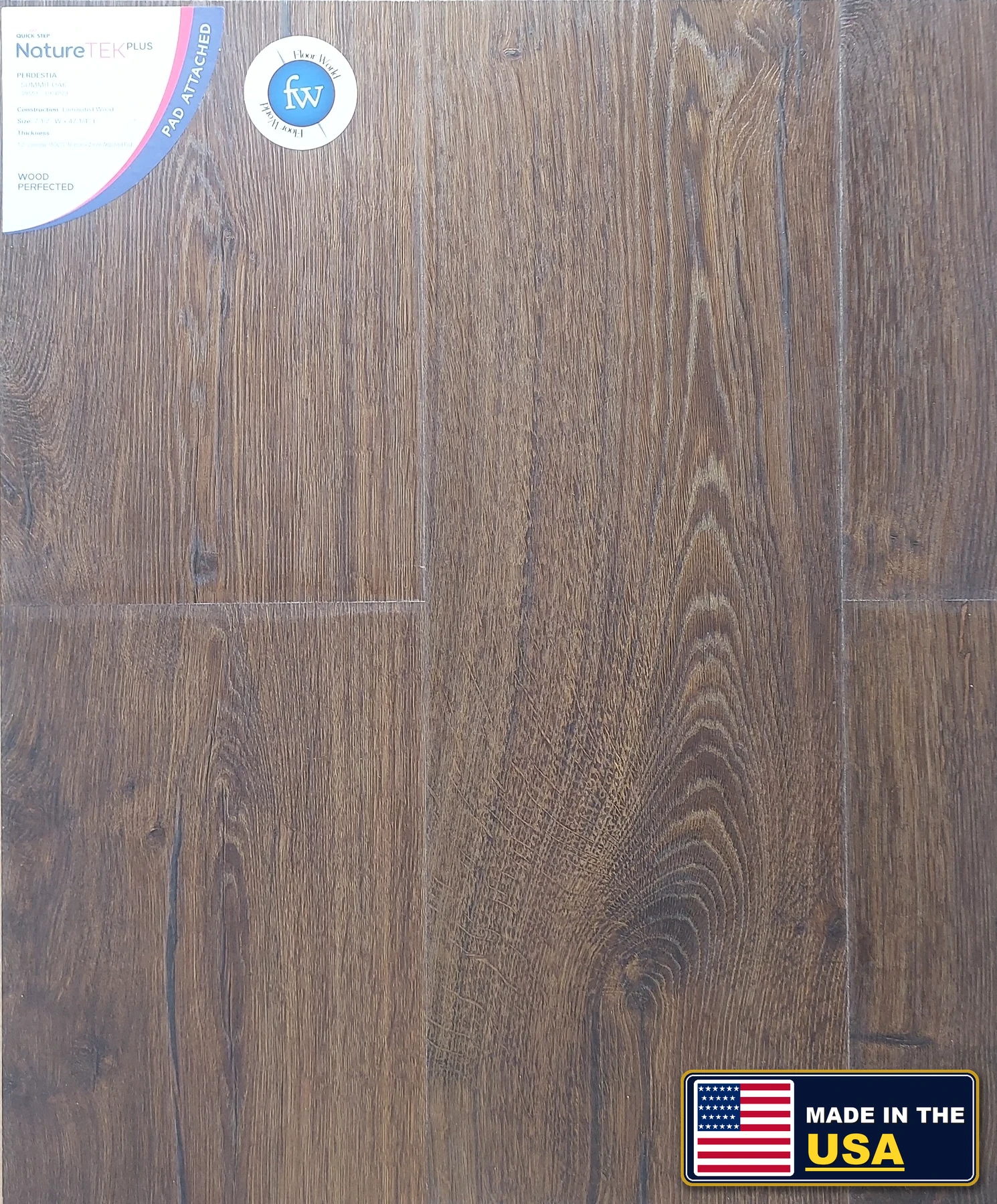 Summit Oak Perdestia · Laminate · Quick-Step · NatureTek · flooring sample photo · Floor World Ephrata PA
