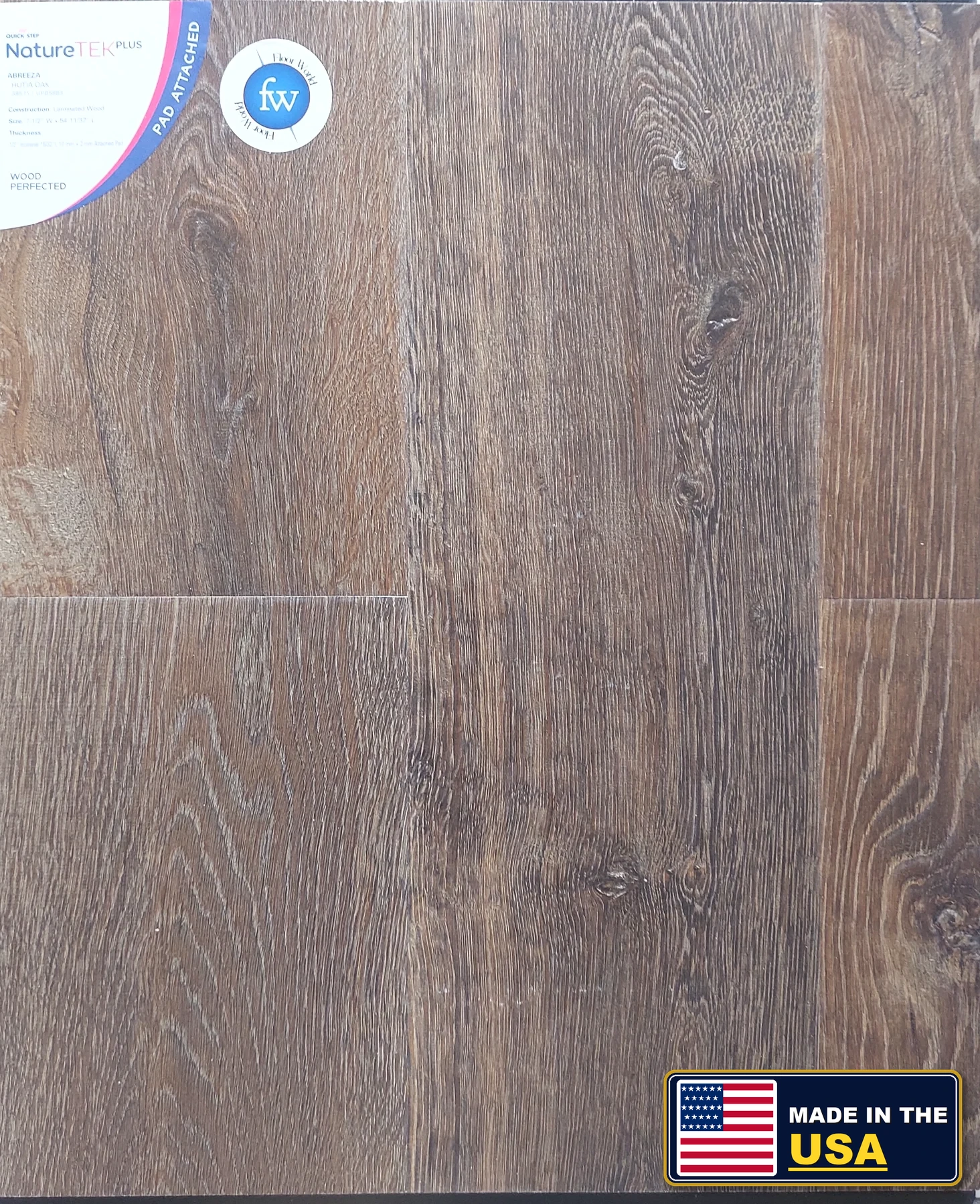 Hutia Oak Abreeza · Laminate · Quick-Step · NatureTek · flooring sample photo · Floor World Ephrata PA