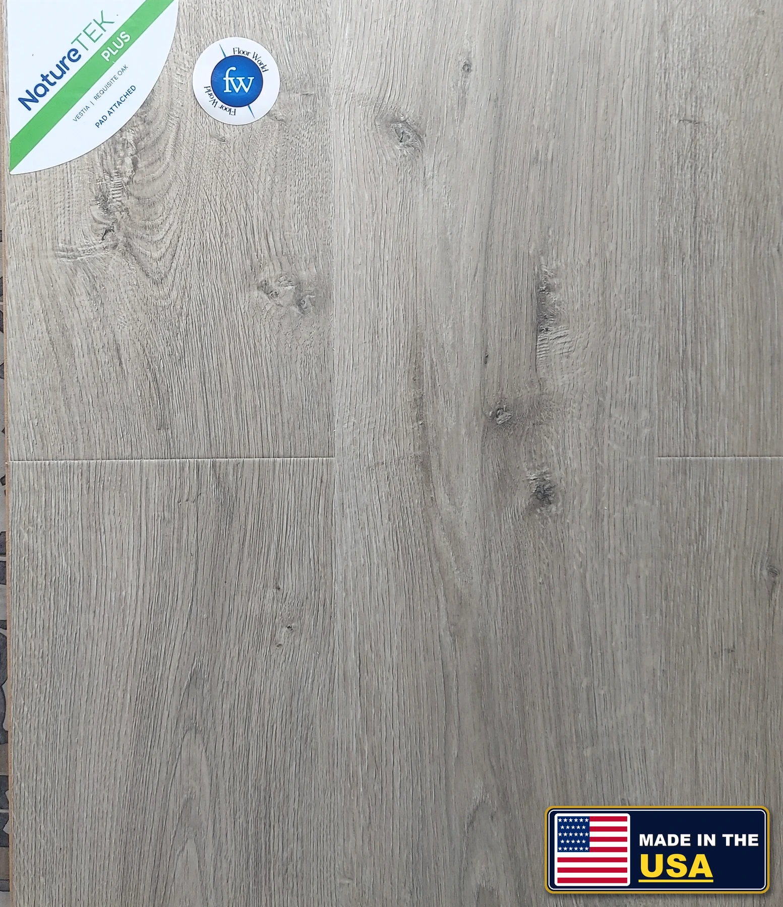 Requisite Oak Vestia · Laminate · Quick-Step · NatureTek · flooring sample photo · Floor World Ephrata PA