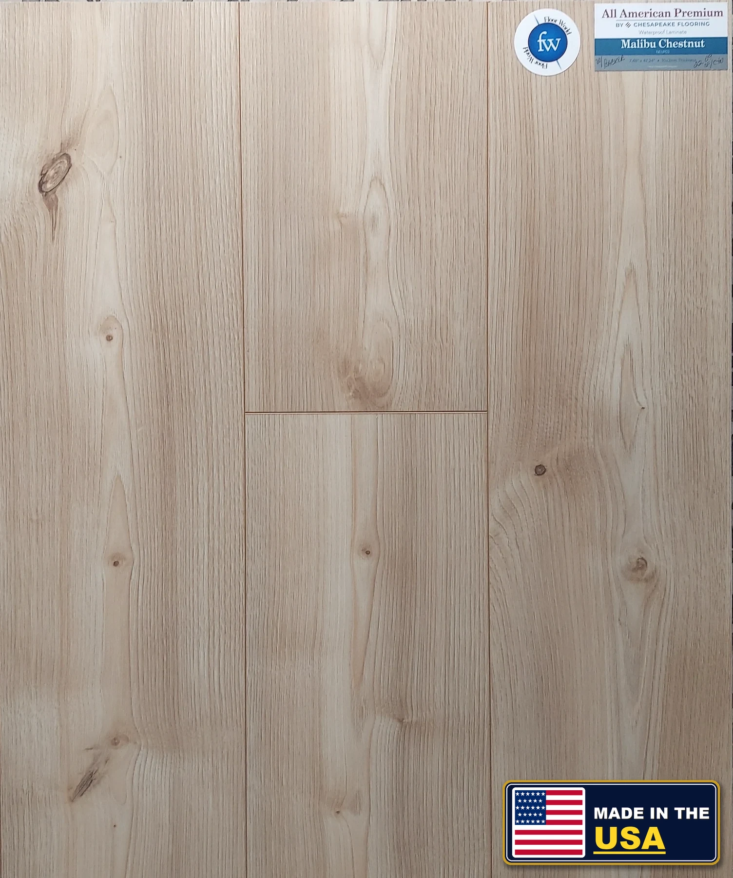 Malibu Chestnut All American Premium · Laminate · Chesapeake · All American Premium · flooring sample photo · Floor World Ephrata PA