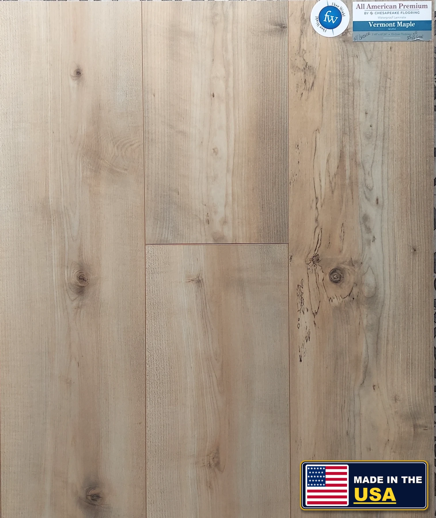 Vermont Maple All American Premium · Laminate · Chesapeake · All American Premium · flooring sample photo · Floor World Ephrata PA