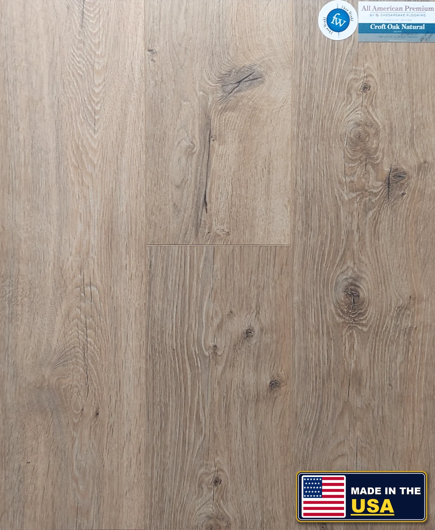 Croft Oak Natural All American Premium · Laminate · Chesapeake · All American Premium · flooring sample photo · Floor World Ephrata PA