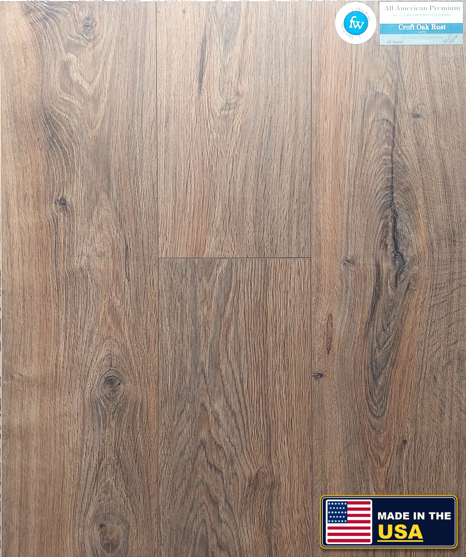 Croft Oak Rust All American Premium · Laminate · Chesapeake · All American Premium · flooring sample photo · Floor World Ephrata PA