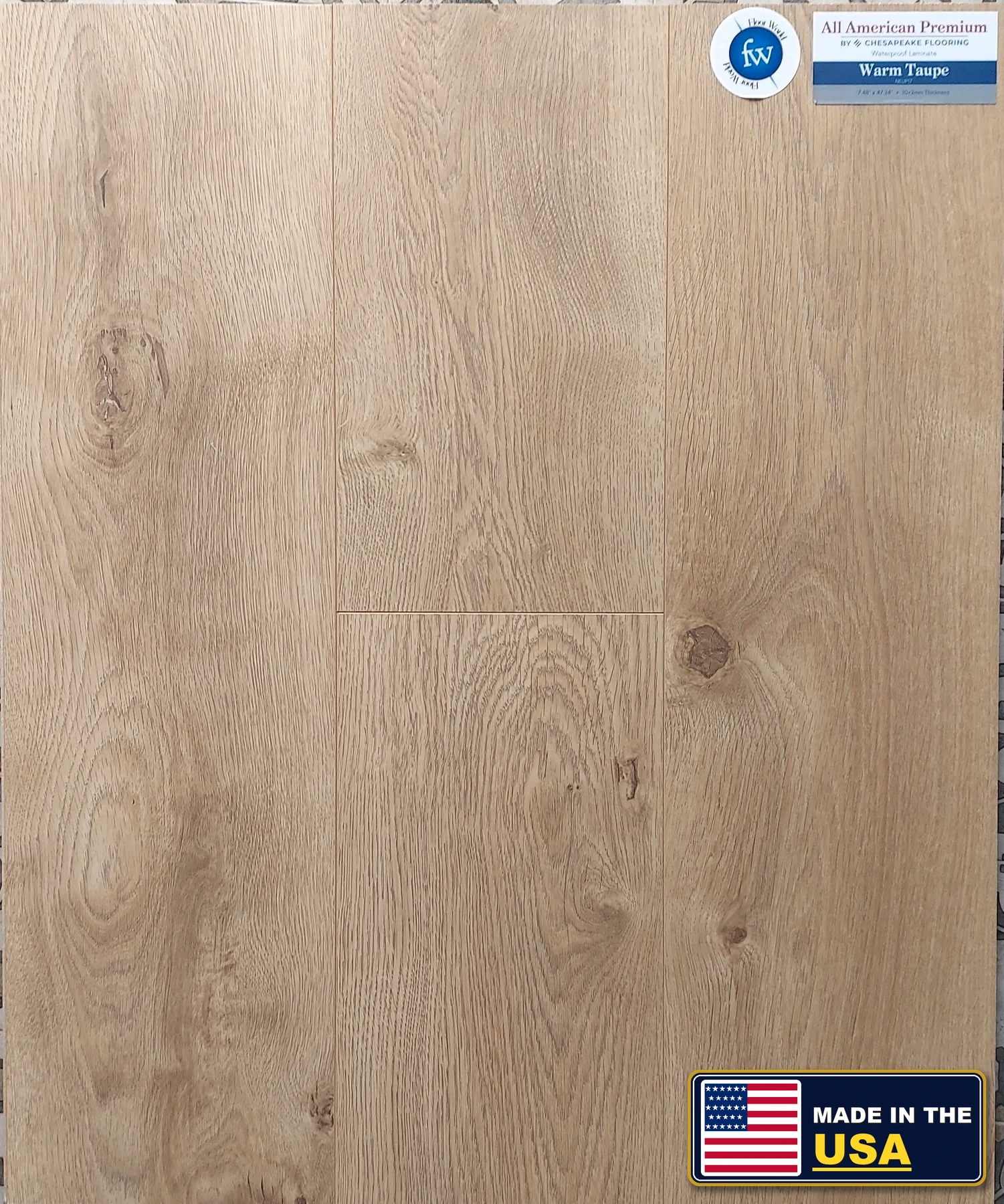Warm Taupe All American Premium · Laminate · Chesapeake · All American Premium · flooring sample photo · Floor World Ephrata PA