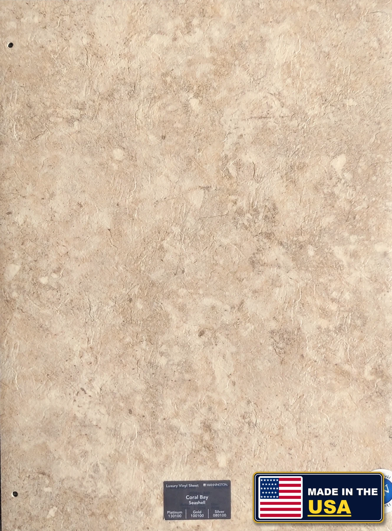 Seashell Coral Bay · Sheet Vinyl · Mannington · Mannington Sheet Vinyl · flooring sample photo · Floor World Ephrata PA