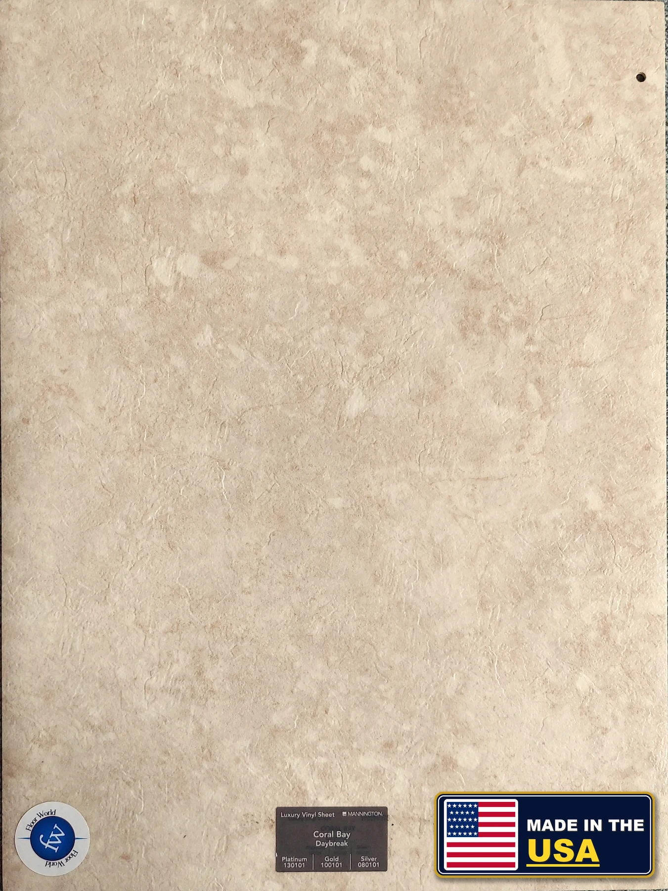 Daybreak Coral Bay · Sheet Vinyl · Mannington · Mannington Sheet Vinyl · flooring sample photo · Floor World Ephrata PA