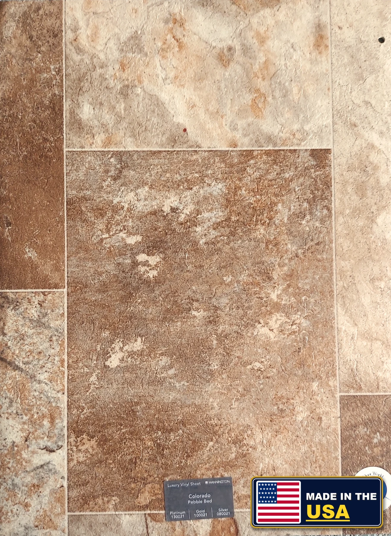 Pebble Bed Colorado · Sheet Vinyl · Mannington · Mannington Sheet Vinyl · flooring sample photo · Floor World Ephrata PA
