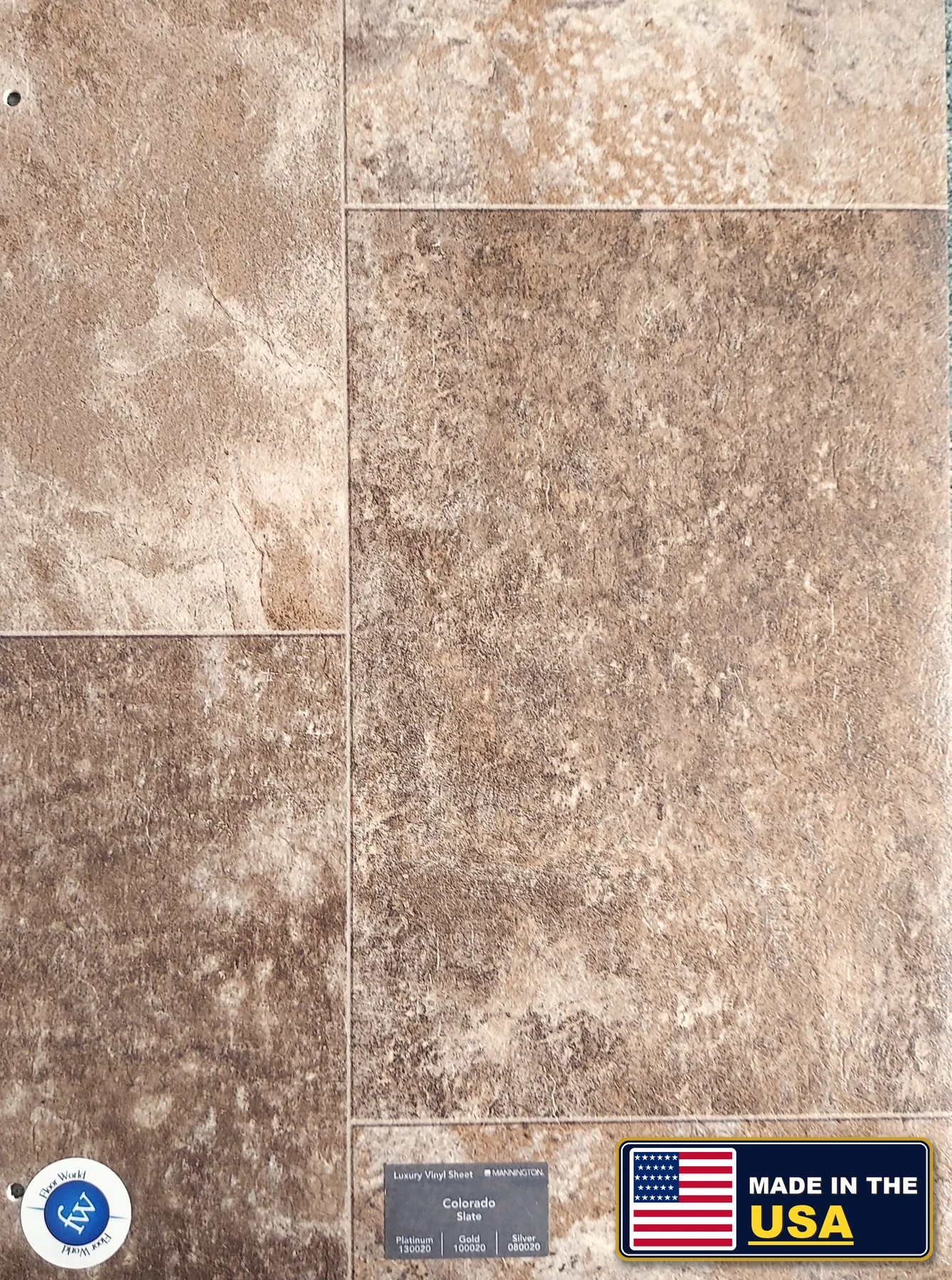 Slate Colorado · Sheet Vinyl · Mannington · Mannington Sheet Vinyl · flooring sample photo · Floor World Ephrata PA