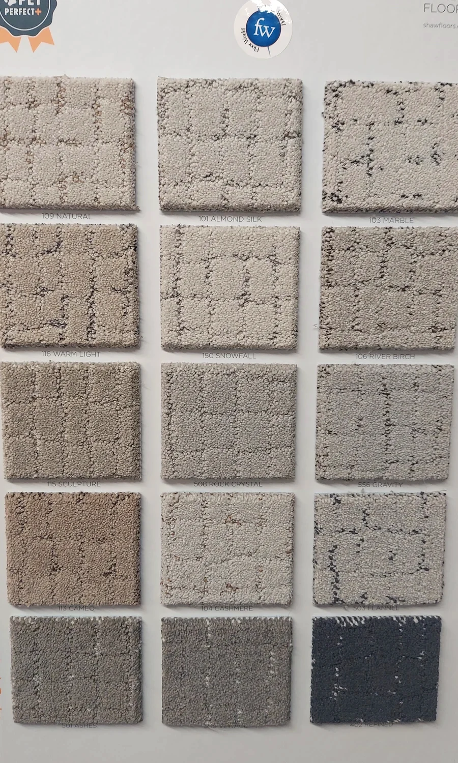 Block Party · Carpet · Shaw · Pet Perfect Plus · flooring sample photo · Floor World Ephrata PA