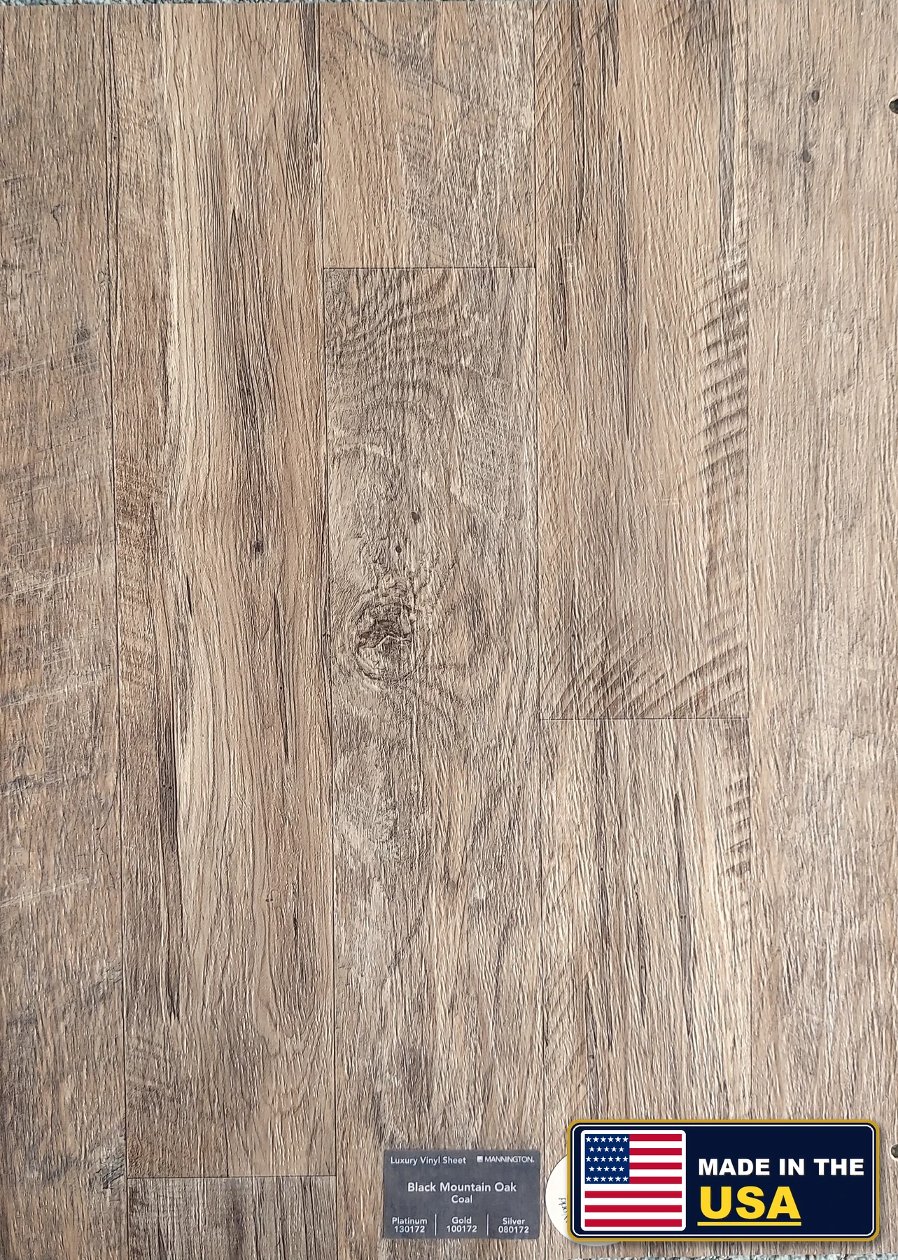 Coal Black Mountain Oak · Sheet Vinyl · Mannington · Mannington Sheet Vinyl · flooring sample photo · Floor World Ephrata PA