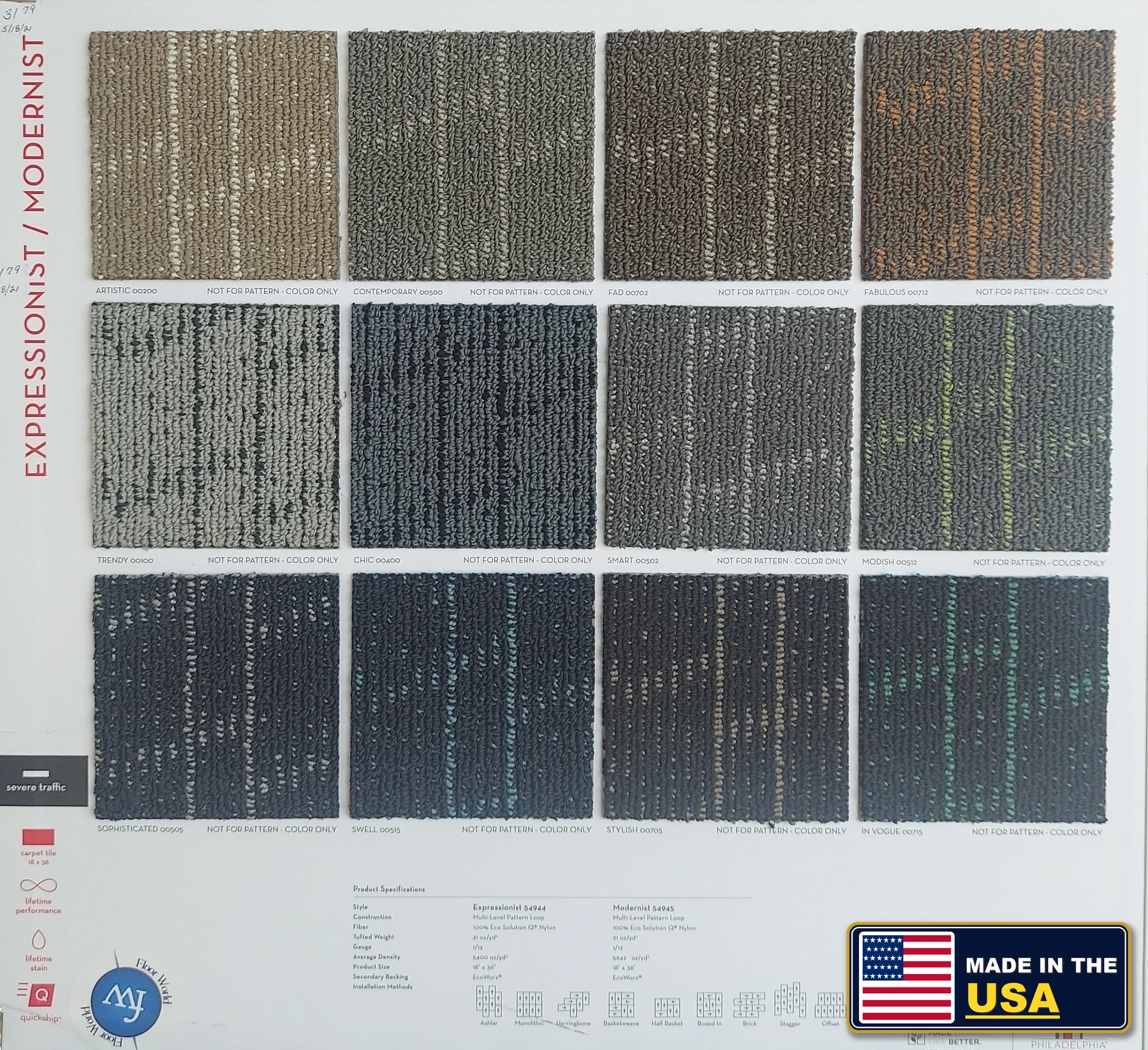 Expressionist Philadelphia Commercial · Commercial Carpet · Shaw · Philadelphia Commercial · flooring sample photo · Floor World Ephrata PA