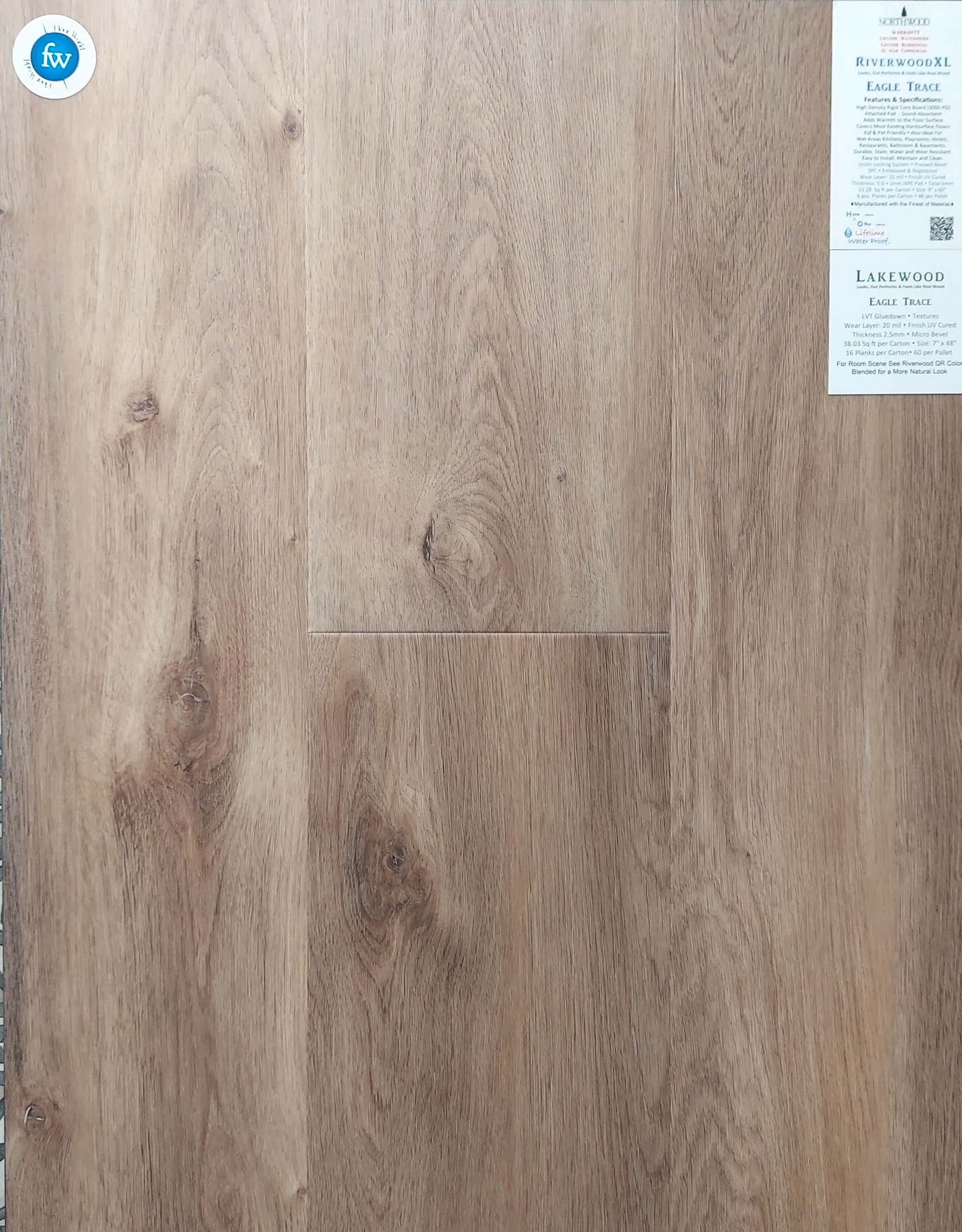 Eagle Trace Riverwood XL · Luxury Vinyl Plank/Tile · Northwood · Riverwood XL · flooring sample photo · Floor World Ephrata PA