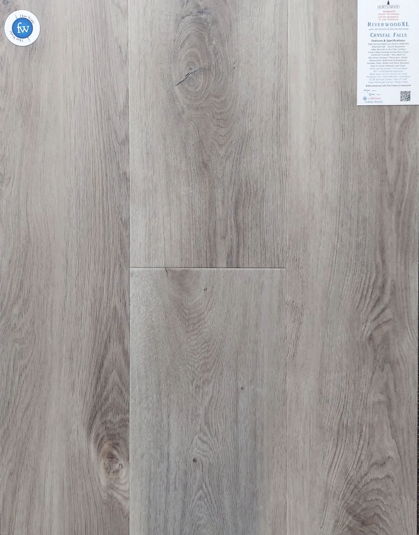 Crystal Falls Riverwood XL · Luxury Vinyl Plank/Tile · Northwood · Riverwood XL · flooring sample photo · Floor World Ephrata PA