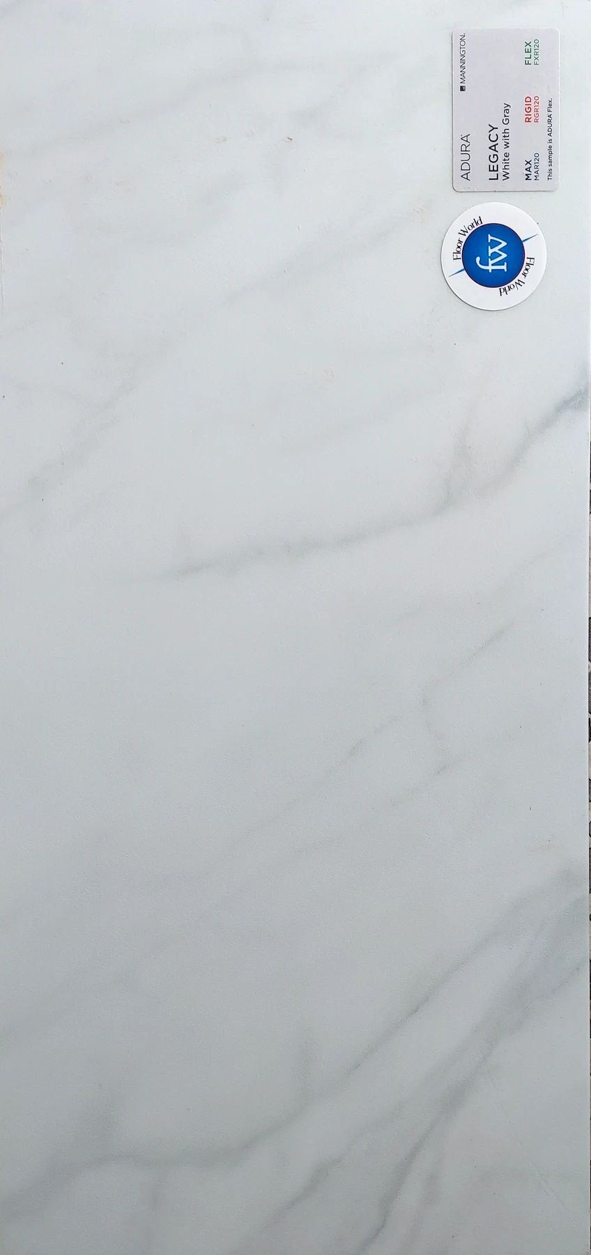 White with Gray Legacy · Luxury Vinyl Plank/Tile · Mannington · Adura · flooring sample photo · Floor World Ephrata PA