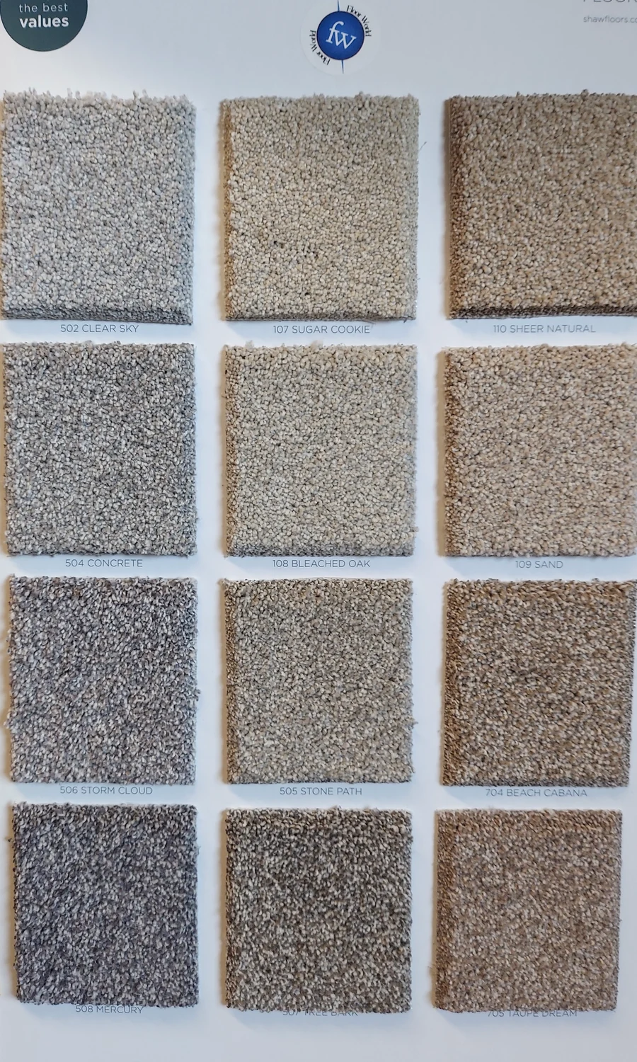 TruSolutions · Carpet · Shaw · Simply the Best Values · flooring sample photo · Floor World Ephrata PA