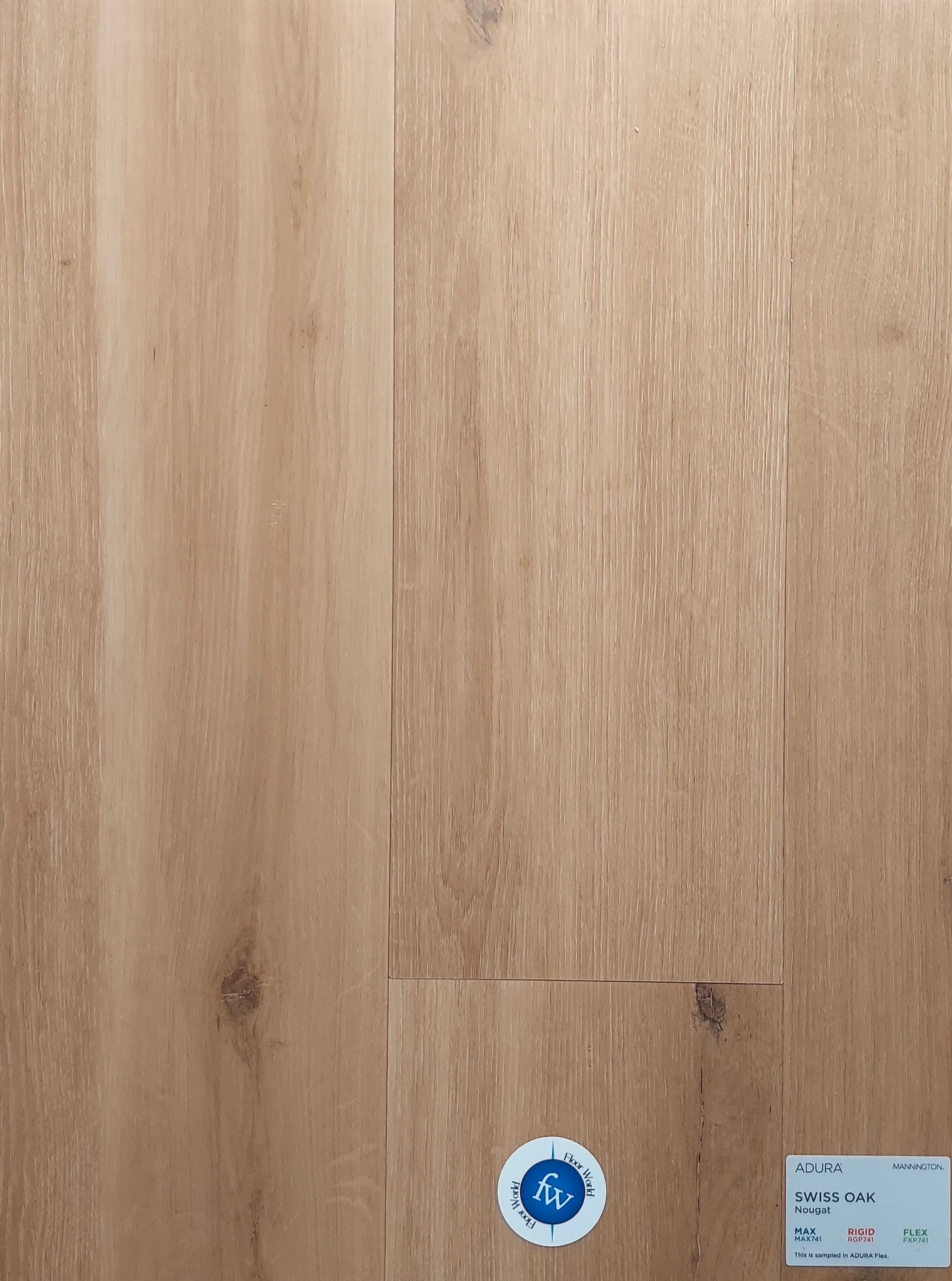 Nougat Swiss Oak · Luxury Vinyl Plank/Tile · Mannington · Adura · flooring sample photo · Floor World Ephrata PA
