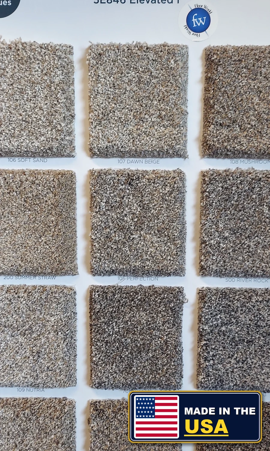 Elevated · Carpet · Shaw · Simply the Best Values · flooring sample photo · Floor World Ephrata PA