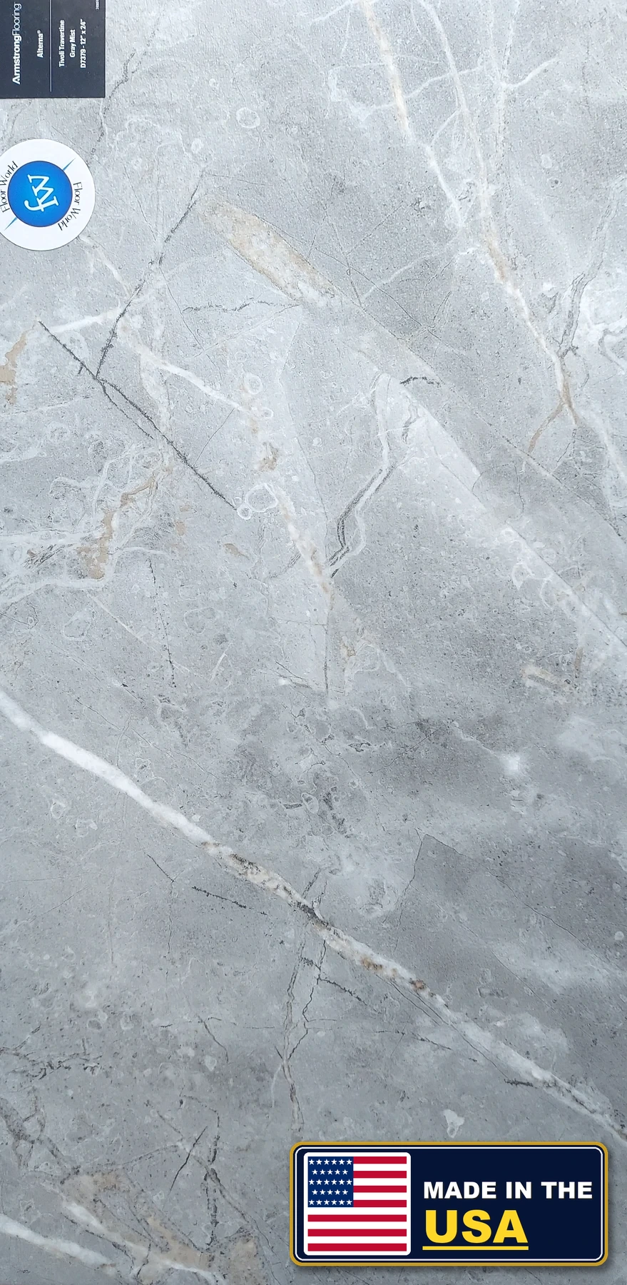 Tivoli Travertine Gray Mist Tivoli Travertine · Luxury Vinyl Plank/Tile · Armstrong · Alterna · flooring sample photo · Floor World Ephrata PA