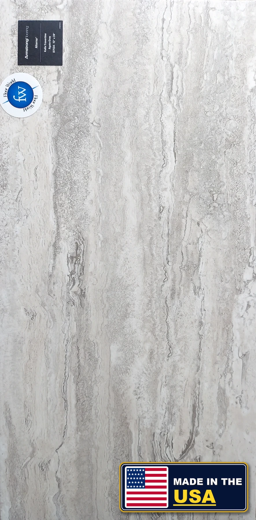Kalla Travertine Agate Gray Kalla Travertine · Luxury Vinyl Plank/Tile · Armstrong · Alterna · flooring sample photo · Floor World Ephrata PA