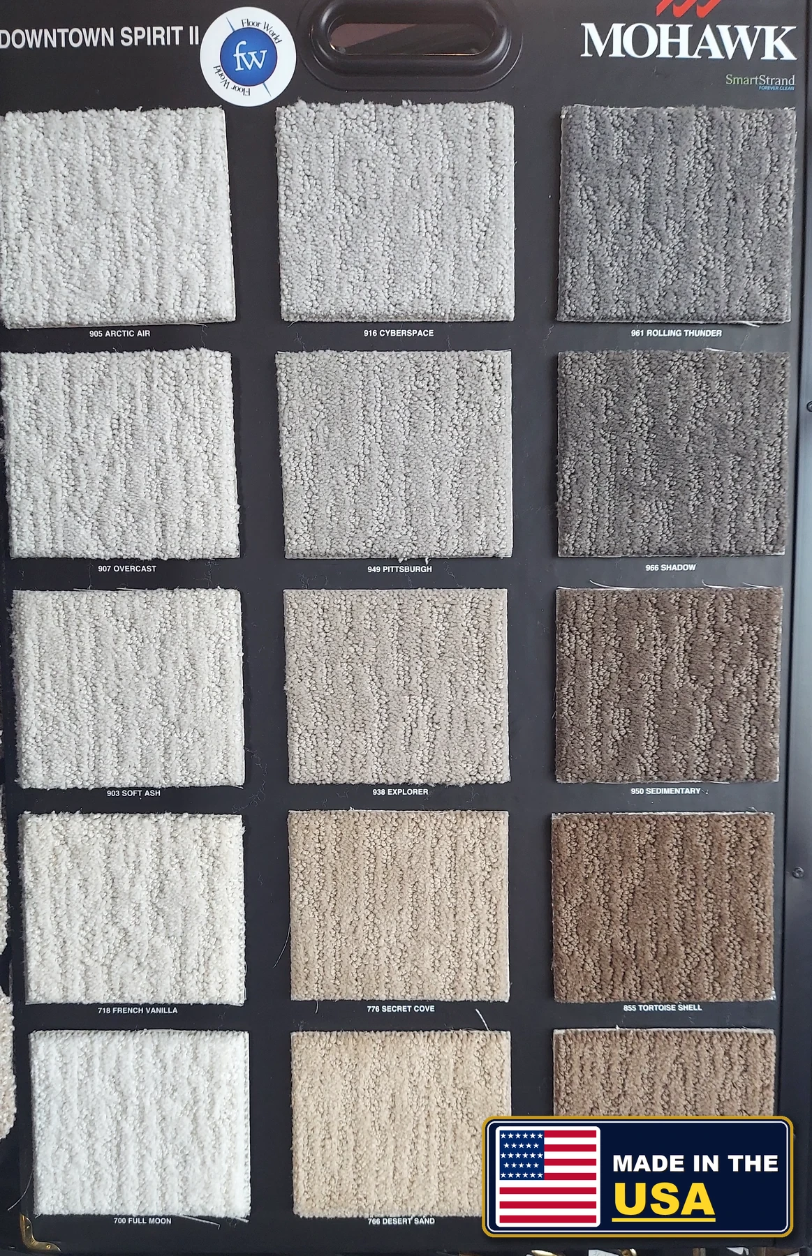 Downtown Spirit II SmartStrand Forever Clean · Carpet · Mohawk · SmartStrand Forever Clean · flooring sample photo · Floor World Ephrata PA