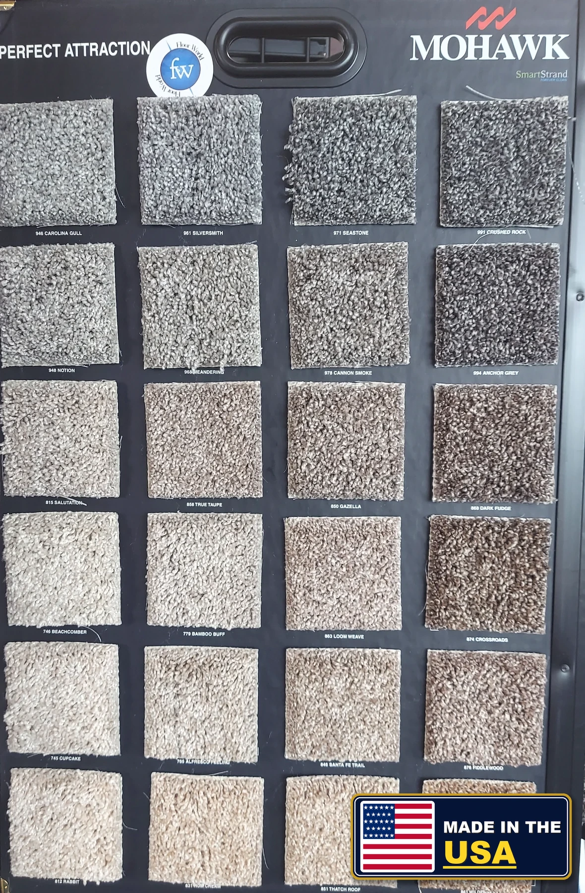 Perfect Attraction SmartStrand Forever Clean · Carpet · Mohawk · SmartStrand Forever Clean · flooring sample photo · Floor World Ephrata PA