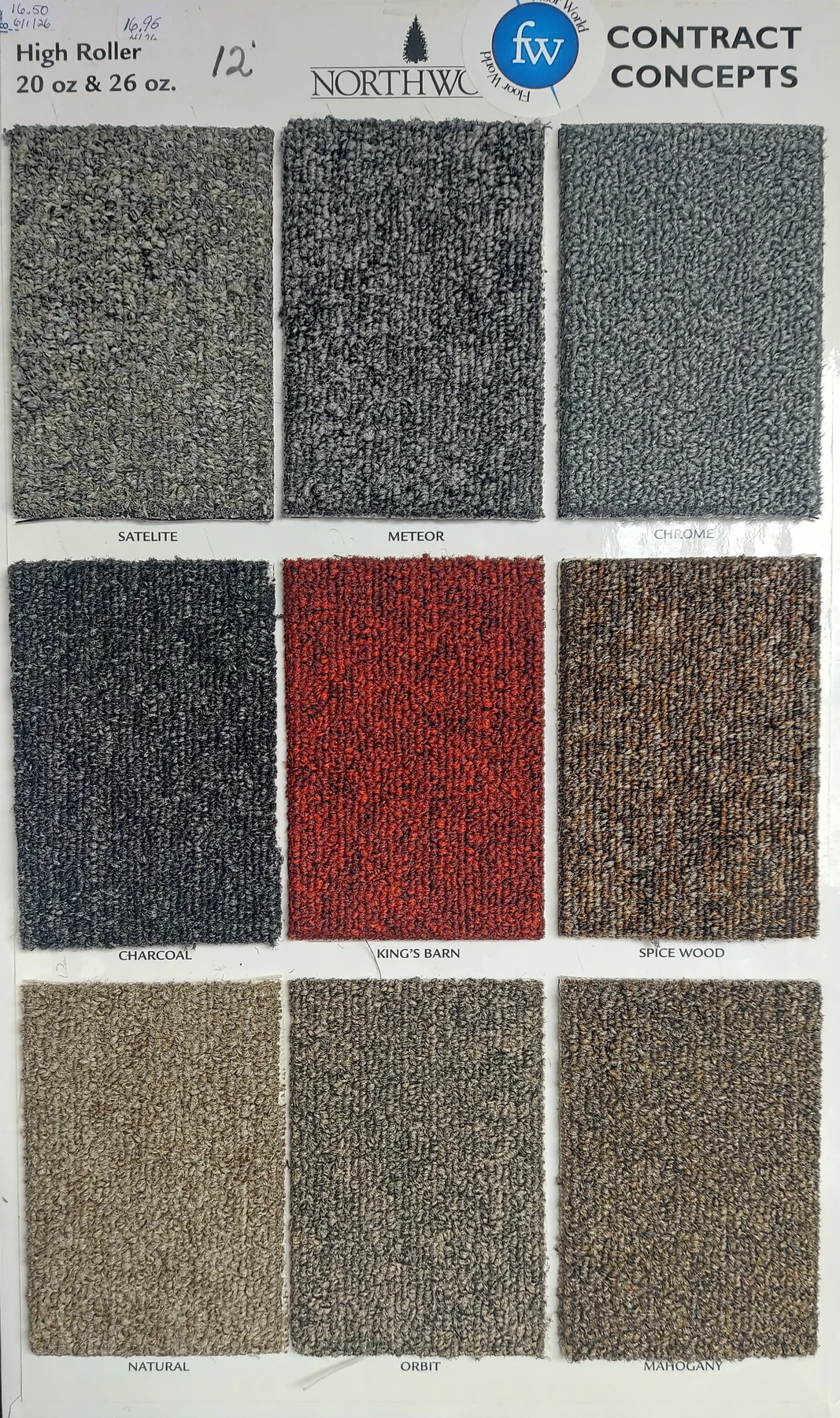 High Roller · Commercial Carpet · Northwood · Contract Concepts · flooring sample photo · Floor World Ephrata PA