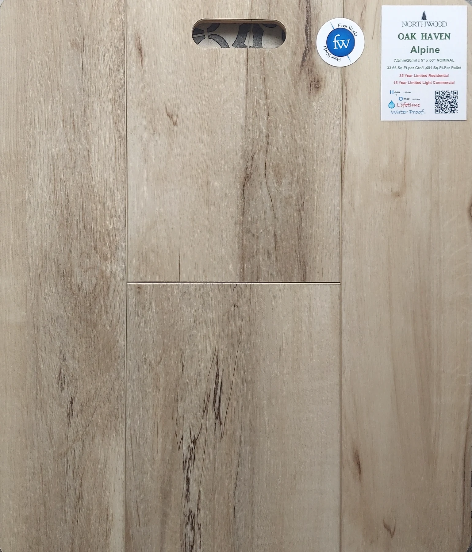 Alpine Oak Haven · Luxury Vinyl Plank/Tile · Northwood · Oak Haven · flooring sample photo · Floor World Ephrata PA