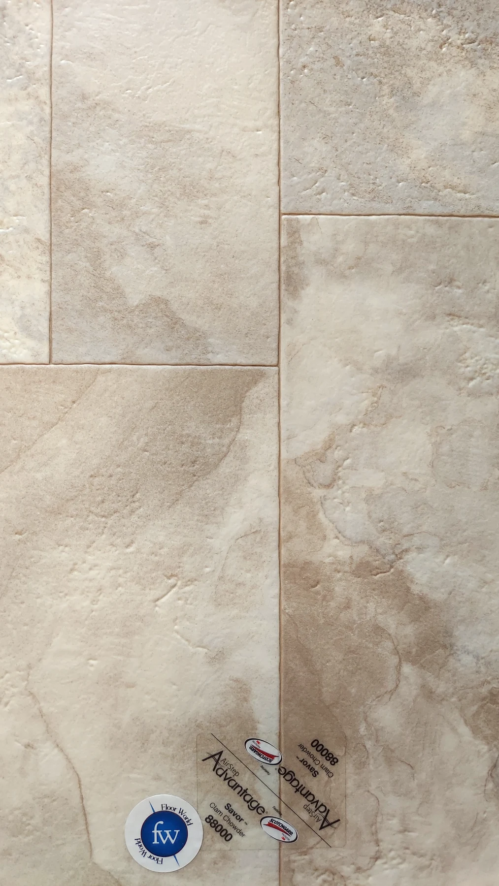 Savor Clam Chowder · Sheet Vinyl · Congoleum · Advantage · flooring sample photo · Floor World Ephrata PA