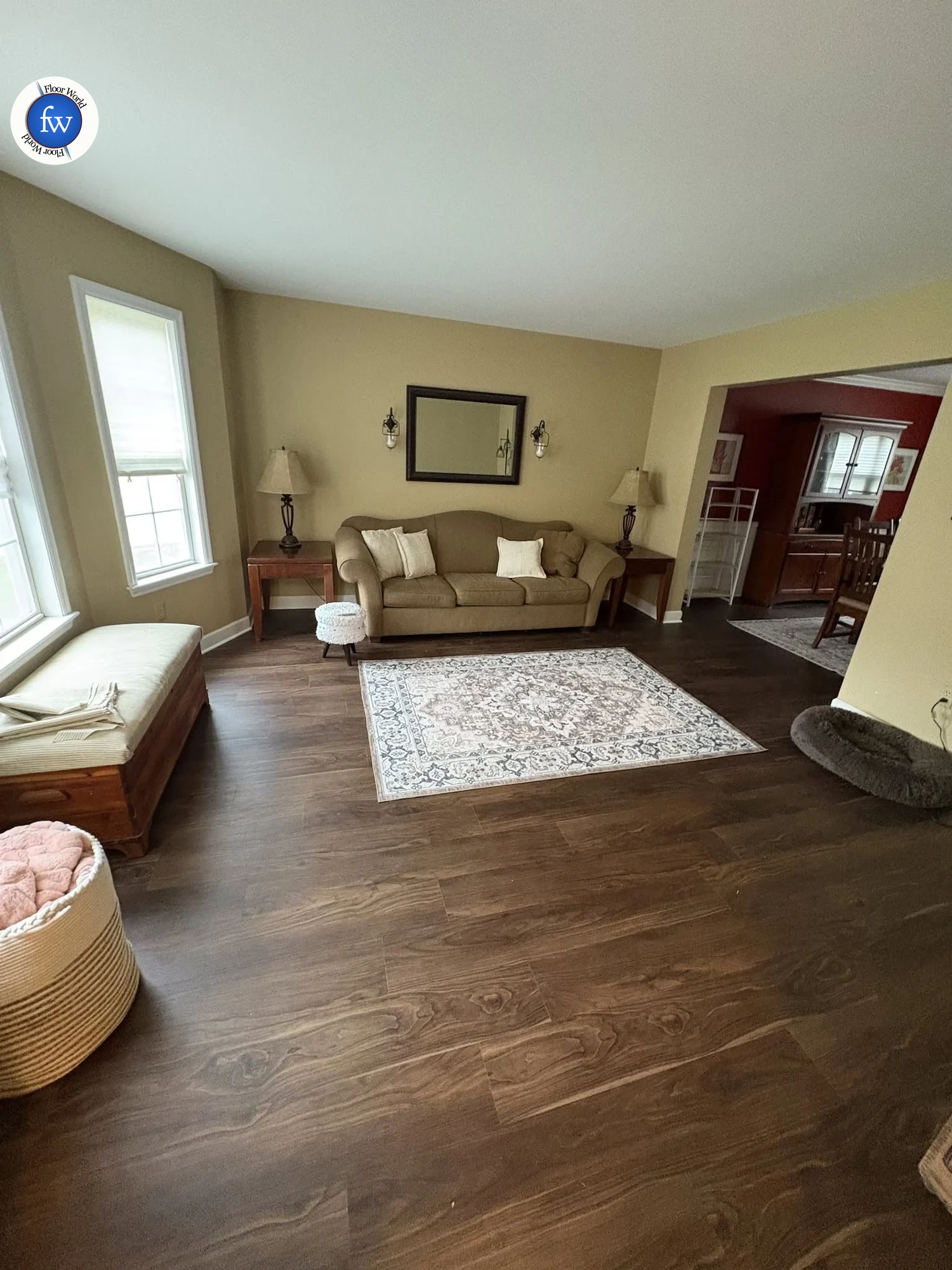 Rich Walnut Garden Plank · Luxury Vinyl Plank/Tile · Northwood · Longwood Gardens · installed room photo · Floor World Ephrata PA