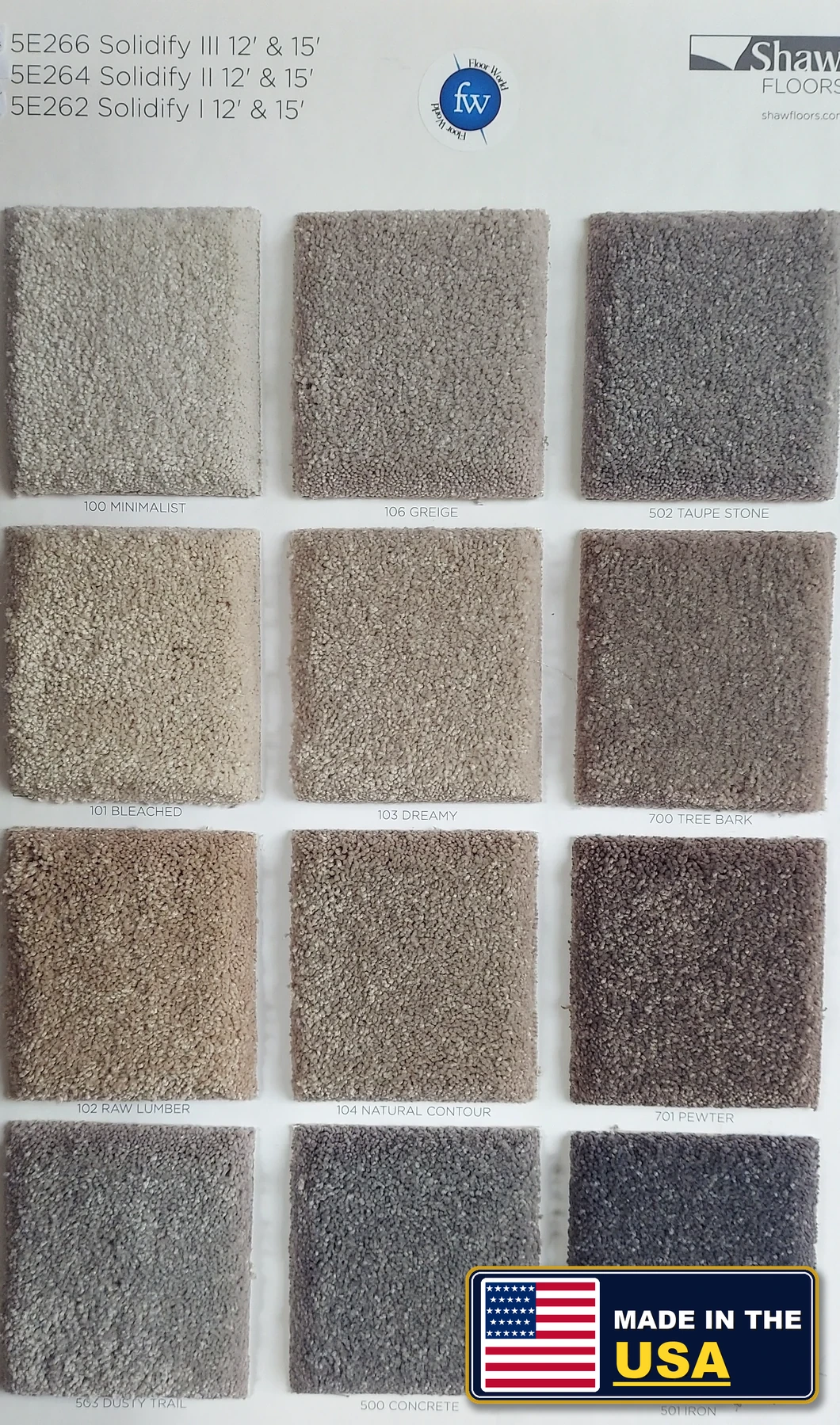 Solidify Simply the Best Values · Carpet · Shaw · Simply the Best Values · flooring sample photo · Floor World Ephrata PA