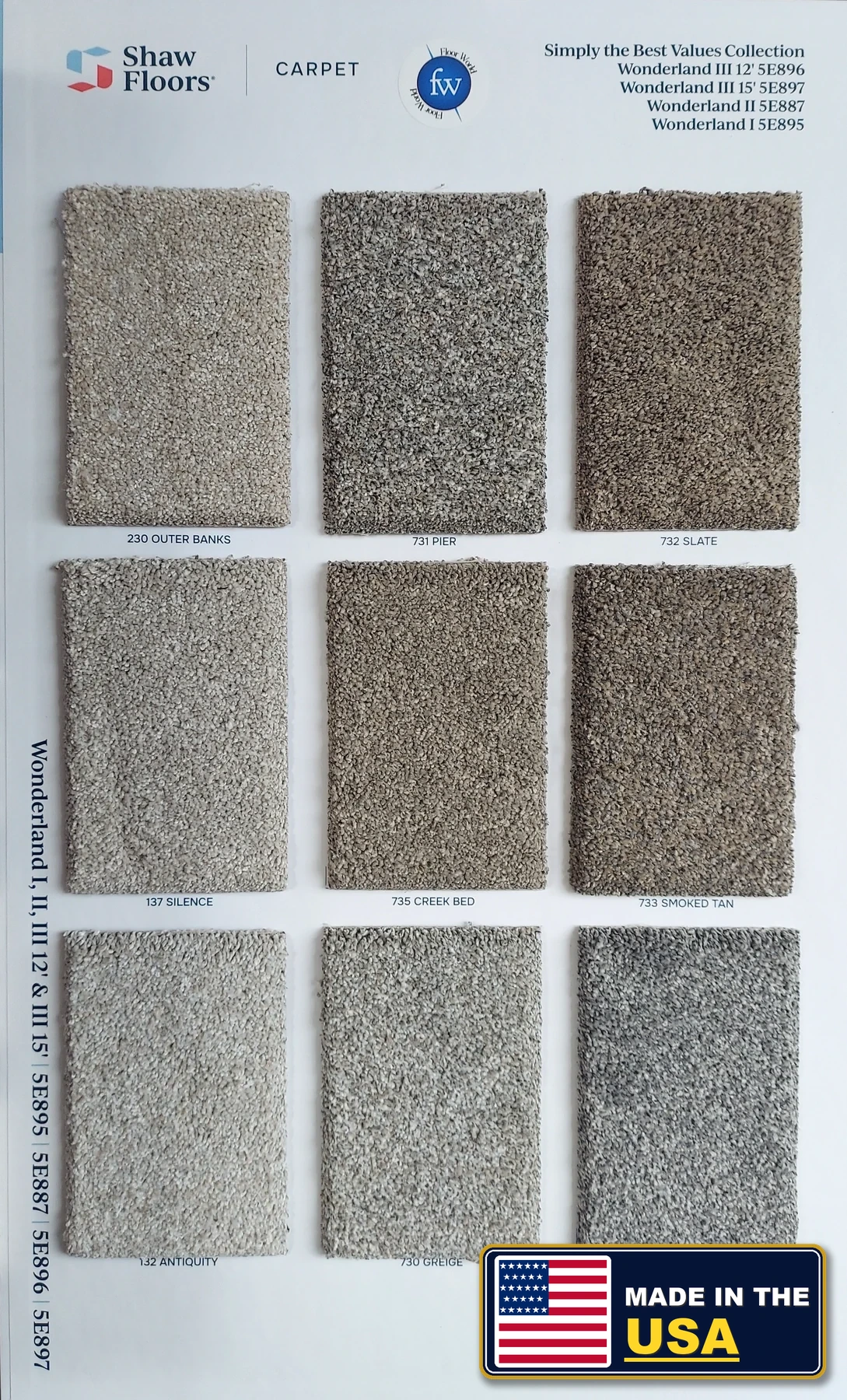Wonderland Simply the Best Values · Carpet · Shaw · Simply the Best Values · flooring sample photo · Floor World Ephrata PA